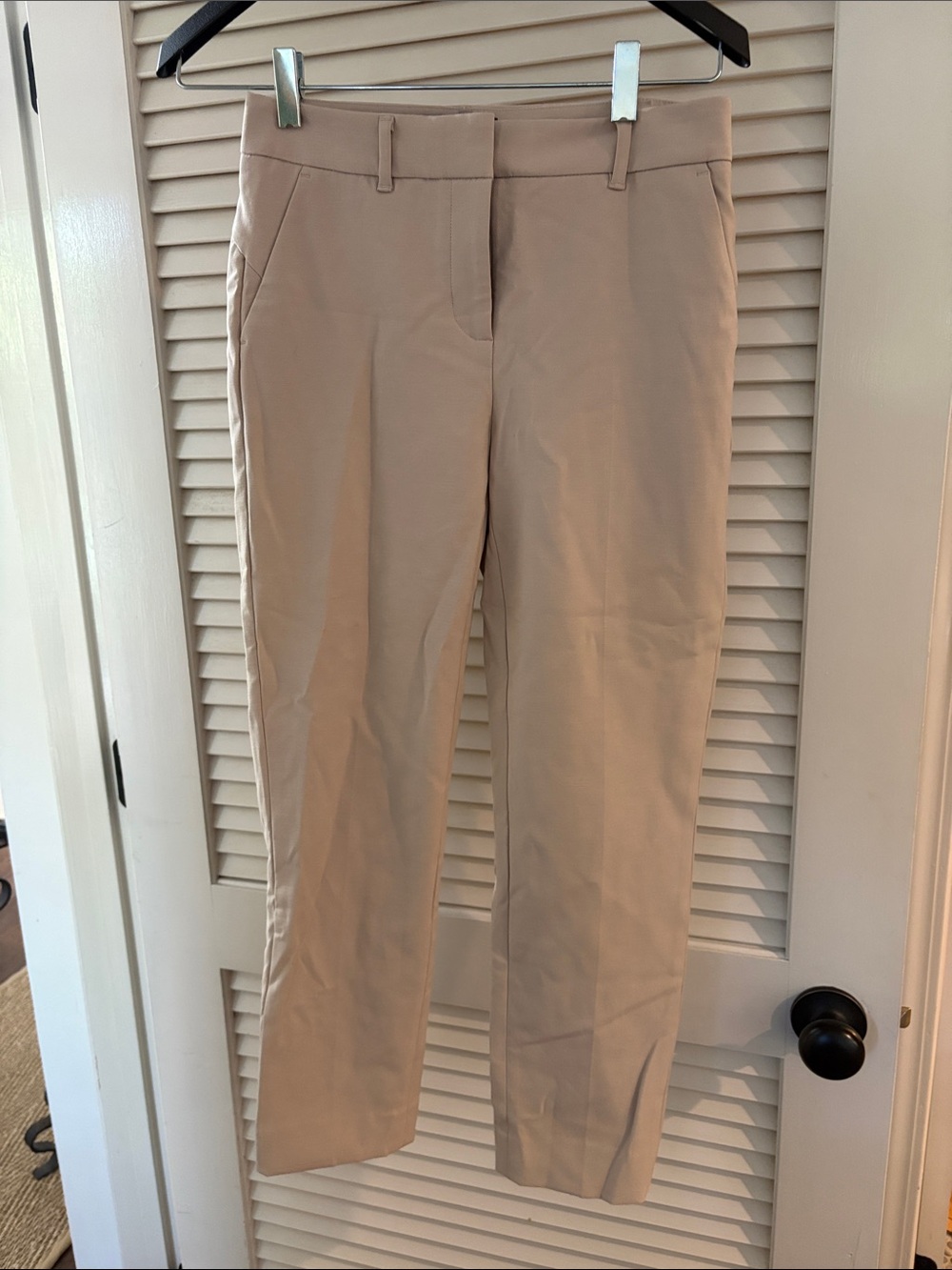 White House Black Market Straight-Leg Dress Pants in Tan